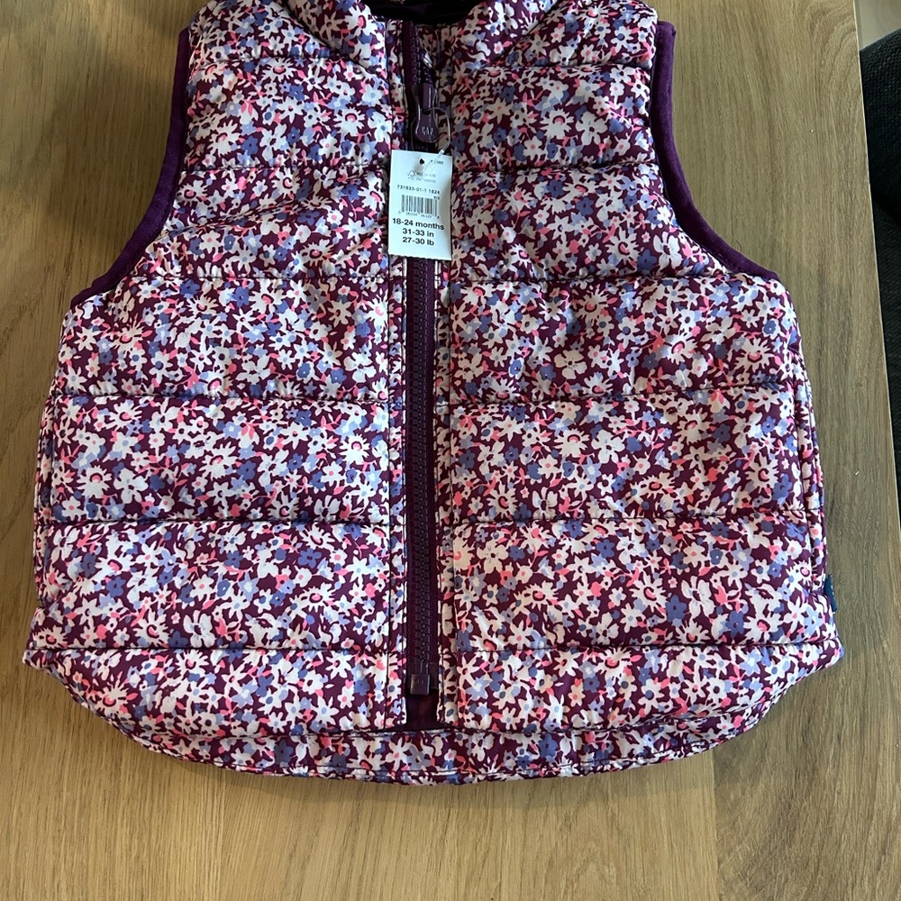 GAP Kids Floral Vest - Purple and Pink
